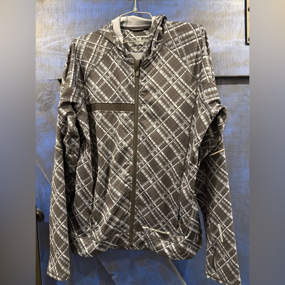 Brooks Black-Check Printed Plaid Jacket